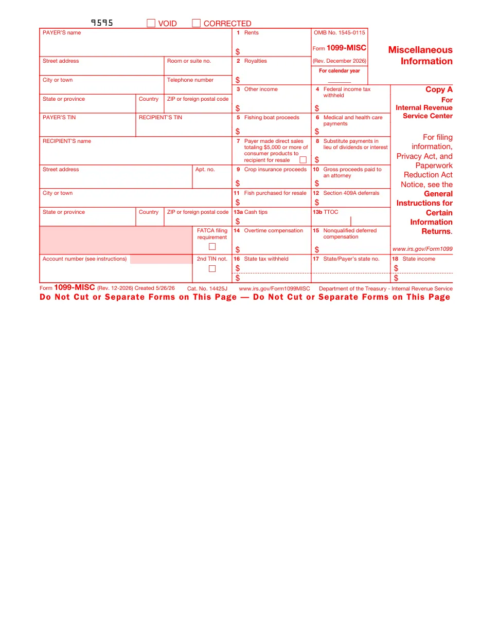 Form 1099-MISC: Miscellaneous Information - Page 1