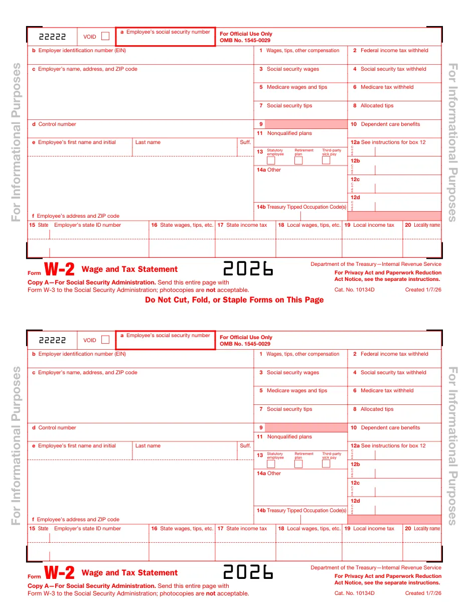Form W-2: Wage and Tax Statement